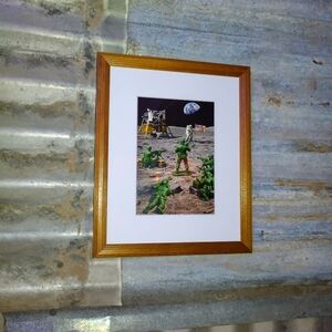 Plastic Army Men Moon Landing Framed Art Print By Neon Nicho